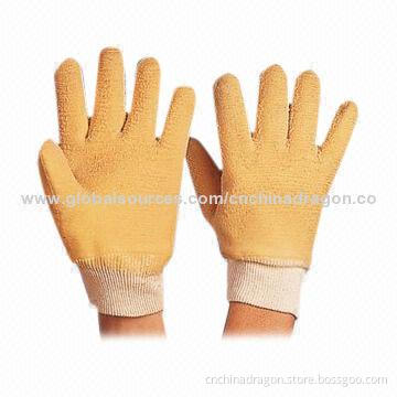 Coated Gloves with Fully Dipped/Open Back, Drill Cotton Liner